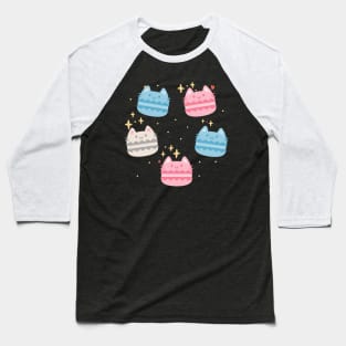 Transgender Kawaii Macaron Cats Baseball T-Shirt